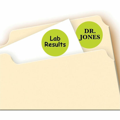 Avery® Color-Coding Labels - 3/4" Diameter - Removable Adhesive - Round - Laser - Neon Yellow - 24 / Sheet - 1008 / Pack