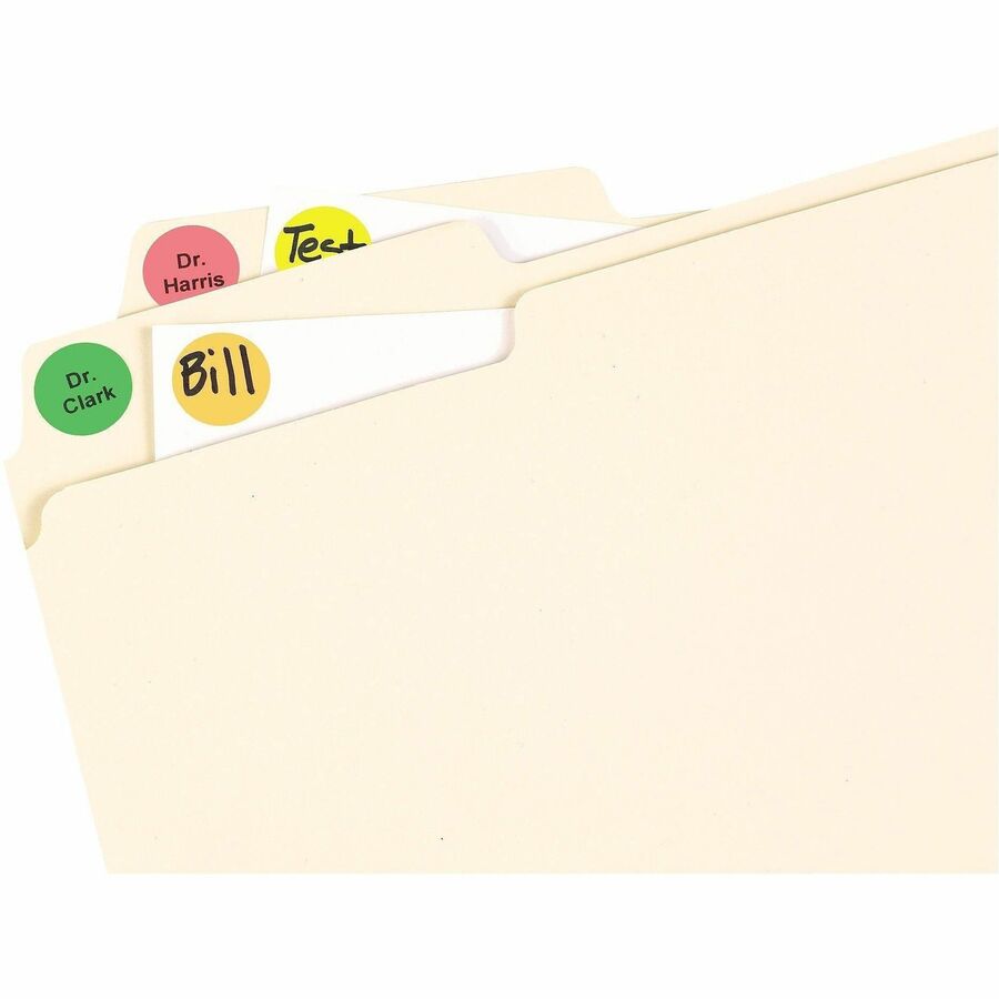 Avery® Color Coded Label - 3/4" Diameter - Removable Adhesive - Round - Laser - Matte - Neon Green, Neon Orange, Neon Pi