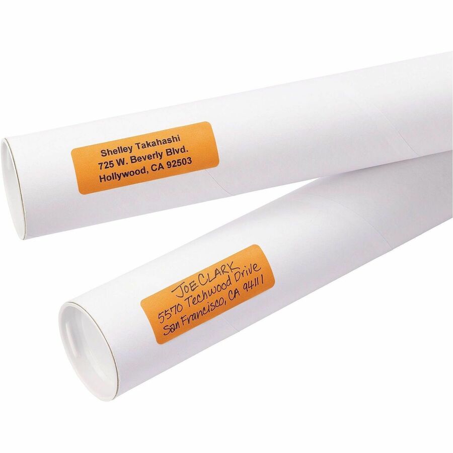 Avery® Rectangular Color-Coding Labels - 1" Width x 3" Length - Removable Adhesive - Rectangle - Laser - Orange - 200 / 