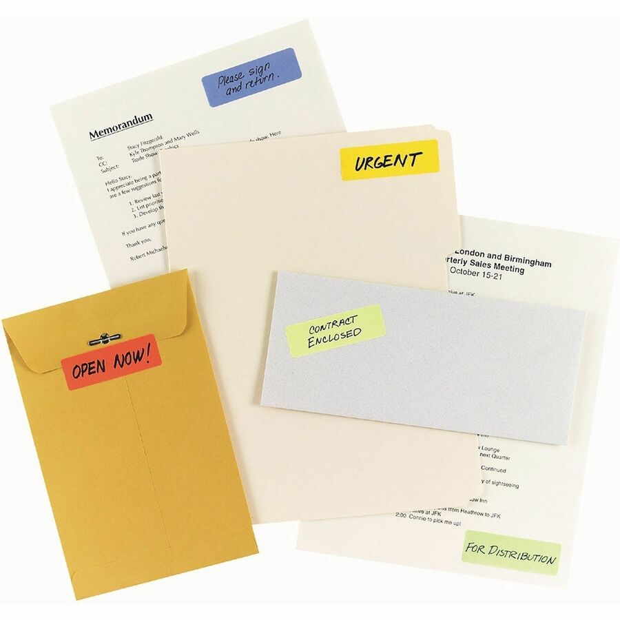 Avery® Rectangular Color-Coding Labels - 1" Width x 3" Length - Removable Adhesive - Rectangle - Laser - Orange - 200 / 