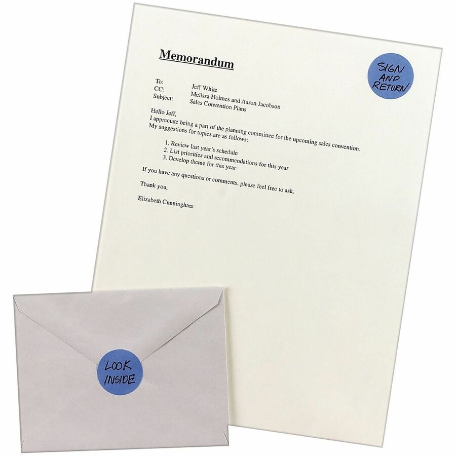 Avery® 1-1/4" Color-Coding Labels - 1 1/4" Diameter - Removable Adhesive - Round - Laser, Inkjet - Light Blue - 12 / She