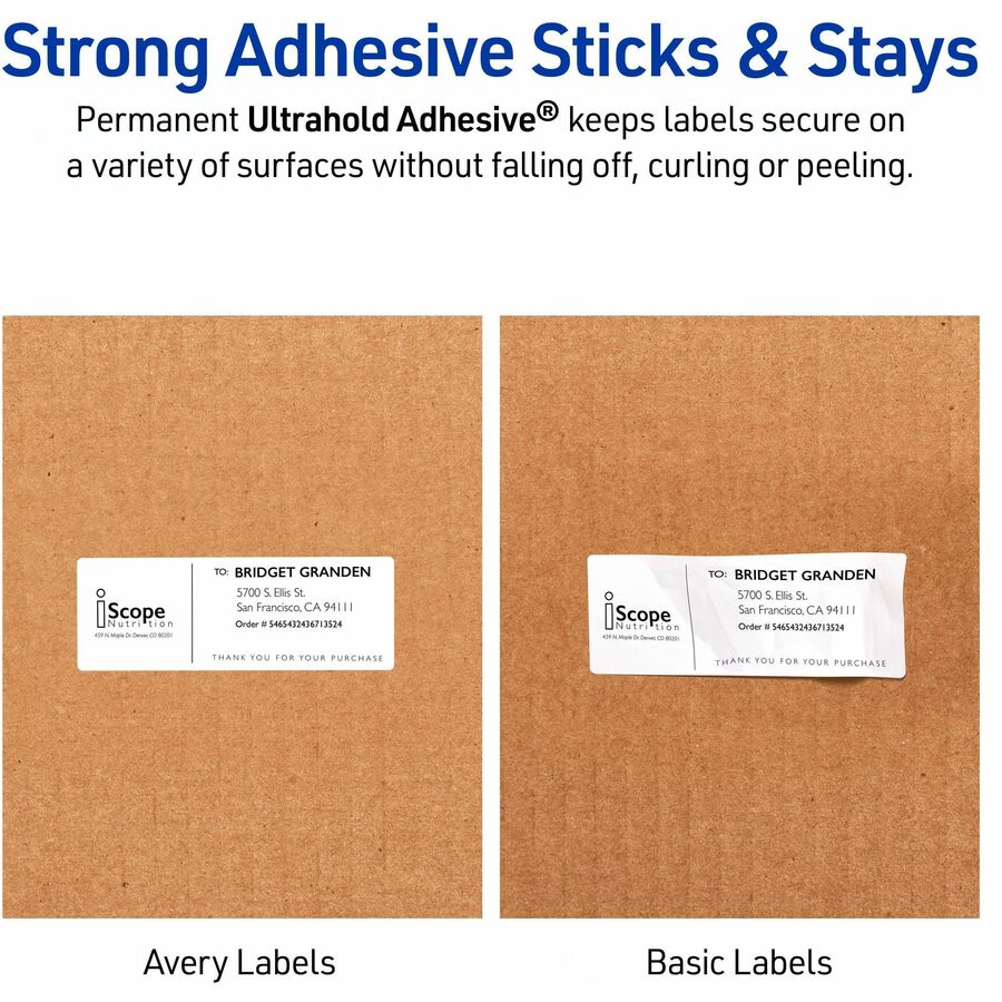Avery Waterproof Labels, 3-1/3" x 4" , 300 Total (05524) - Waterproof - x 3 21/64" Width x 4" Length - Full Sheet - Perm