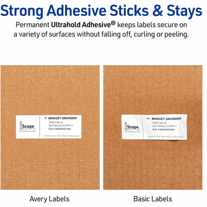 Avery® 5-1/2" x 8-1/2" Labels, Ultrahold, 100 Labels (5526) - Waterproof - x 5 1/2" Width x 8 1/2" Length - Permanent Ad