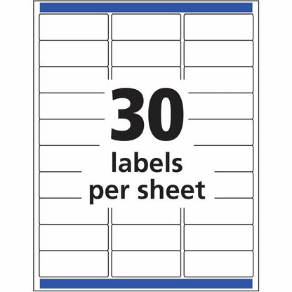 Avery® Easy Peel Return Address Labels - 1" Width x 2 5/8" Length - Permanent Adhesive - Rectangle - Laser - Matte - Cle