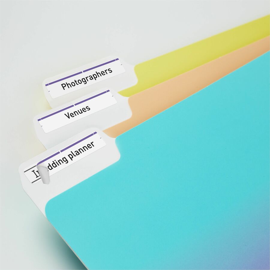 Avery® TrueBlock File Folder Labels - 2/3" Width x 3 7/16" Length - Permanent Adhesive - Rectangle - Inkjet, Laser - Mat