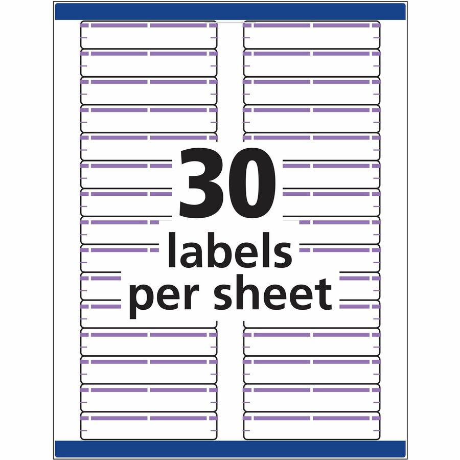 Avery® TrueBlock File Folder Labels - 2/3" Width x 3 7/16" Length - Permanent Adhesive - Rectangle - Inkjet, Laser - Mat
