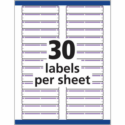 Avery® TrueBlock File Folder Labels - 2/3" Width x 3 7/16" Length - Permanent Adhesive - Rectangle - Inkjet, Laser - Mat