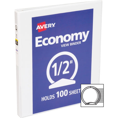 Avery® Economy View Binder - 1/2" Binder Capacity - Letter - 8 1/2" x 11" Sheet Size - 100 Sheet Capacity - 3 Ring - Fas