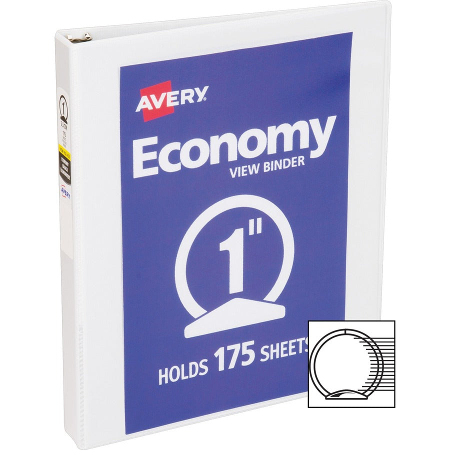 Avery® Economy View Binder - 1" Binder Capacity - Letter - 8 1/2" x 11" Sheet Size - 175 Sheet Capacity - 3 Ring - Faste