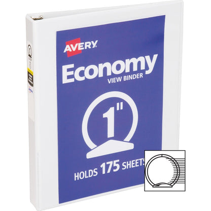 Avery® Economy View Binder - 1" Binder Capacity - Letter - 8 1/2" x 11" Sheet Size - 175 Sheet Capacity - 3 Ring - Faste