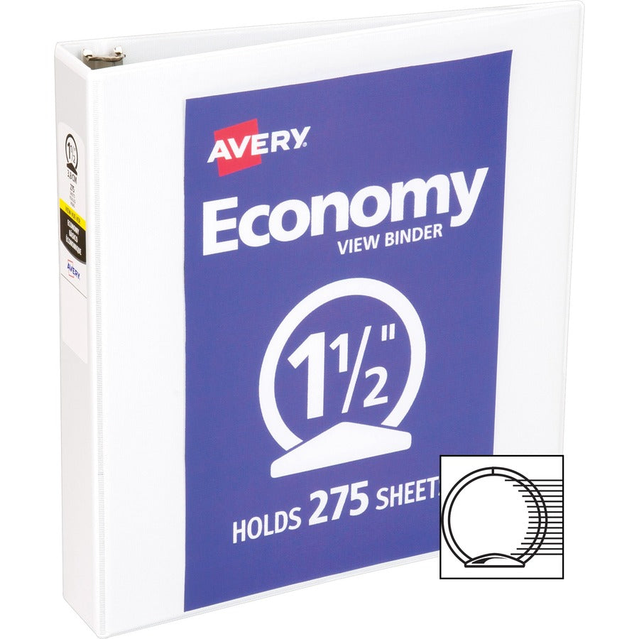 Avery® Economy View Binder - 1 1/2" Binder Capacity - Letter - 8 1/2" x 11" Sheet Size - 275 Sheet Capacity - 3 Ring - F