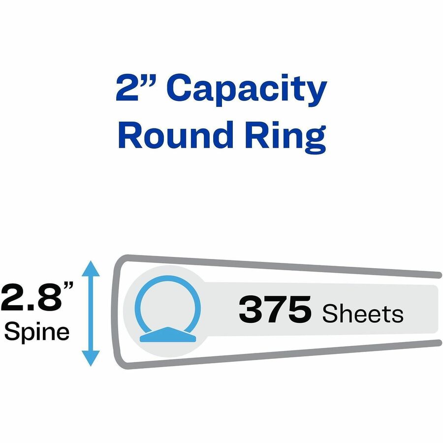 Avery® Economy View Binder - 2" Binder Capacity - Letter - 8 1/2" x 11" Sheet Size - 375 Sheet Capacity - 3 Ring - Faste