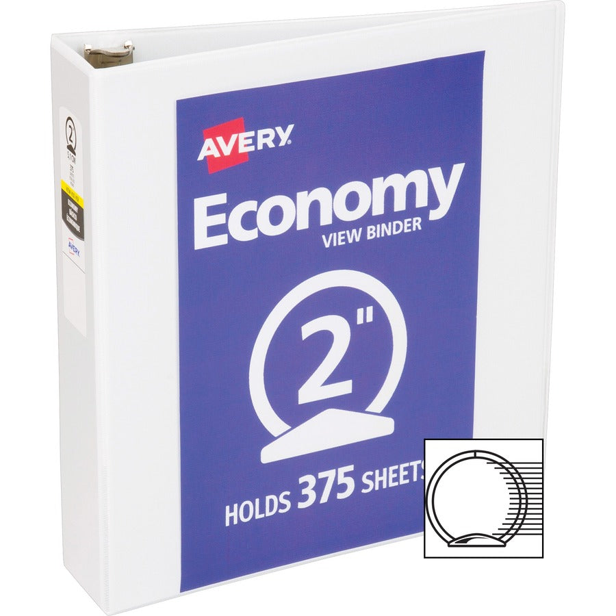 Avery® Economy View Binder - 2" Binder Capacity - Letter - 8 1/2" x 11" Sheet Size - 375 Sheet Capacity - 3 Ring - Faste