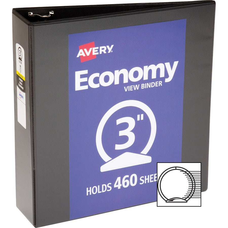 Avery® Economy View Binder - 3" Binder Capacity - Letter - 8 1/2" x 11" Sheet Size - 460 Sheet Capacity - 3 Ring - Faste