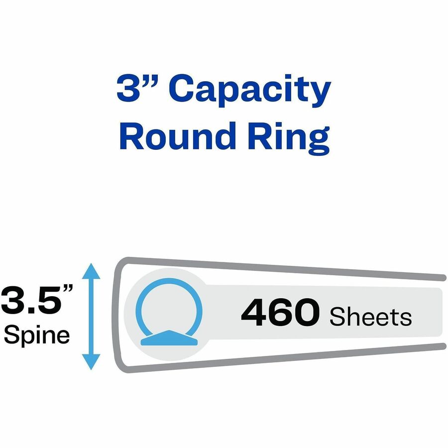 Avery® Economy View Binder - 3" Binder Capacity - Letter - 8 1/2" x 11" Sheet Size - 460 Sheet Capacity - 3 Ring - Faste