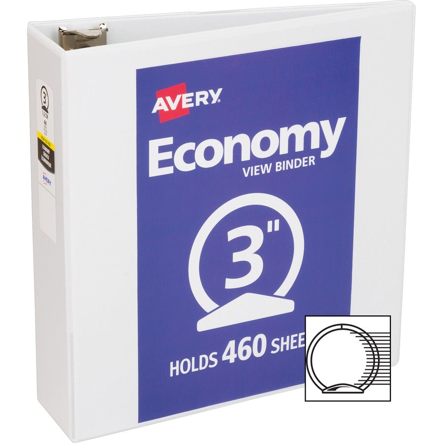 Avery® Economy View Binder - 3" Binder Capacity - Letter - 8 1/2" x 11" Sheet Size - 460 Sheet Capacity - 3 Ring - Faste