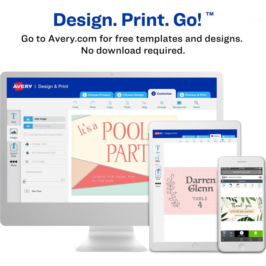 Avery® Sure Feed Business Cards - 97 Brightness - A4 - 8 1/2" x 11" - 80 lb Basis Weight - 216 g/m² Grammage - Matte - F