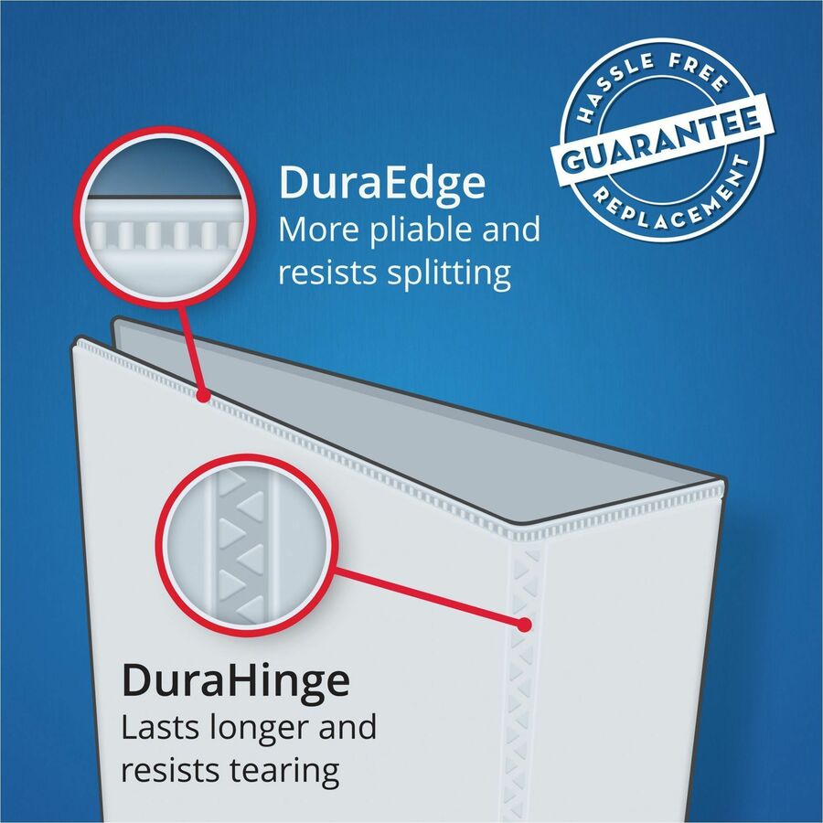 Avery® Durable View Binder - EZD Rings - 3" Binder Capacity - Letter - 8 1/2" x 11" Sheet Size - 670 Sheet Capacity - 3 