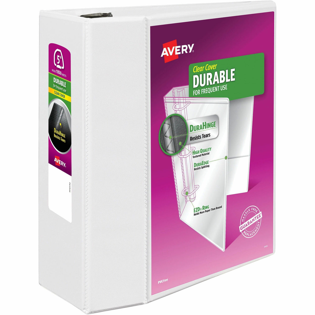 Avery® Durable View Binder - EZD Rings - 5" Binder Capacity - Letter - 8 1/2" x 11" Sheet Size - 1050 Sheet Capacity - 3