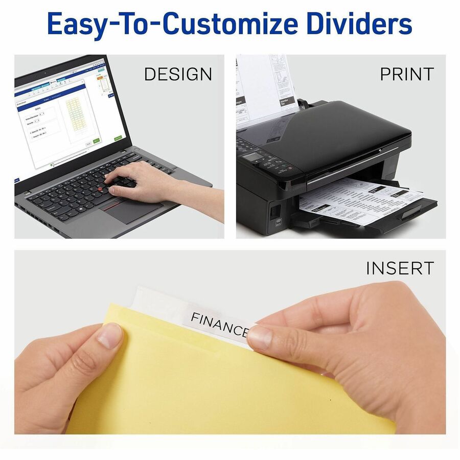 Avery® Big Tab Insertable Dividers - Reinforced Gold Edge - 5 Blank Tab(s) - 5 Tab(s)/Set - 8.5" Divider Width x 11" Div