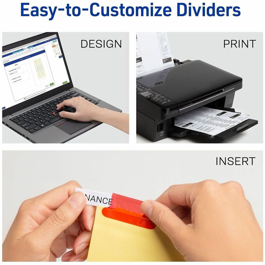 Avery® Big Tab Insertable Dividers - Reinforced Gold Edge - 8 Blank Tab(s) - 8 Tab(s)/Set - 8.5" Divider Width x 11" Div
