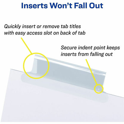 Avery® Big Tab Insertable Dividers - Reinforced Gold Edge - 5 Print-on Tab(s) - 5 Tab(s)/Set - 8.5" Divider Width x 11" 