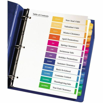 Avery Ready Index Table of Content Dividers - 72 x Divider(s) - 12 Printed Tab(s) - Digit - 1-12 - 12 Tab(s)/Set - 6 / P