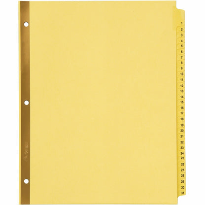 Avery® Laminated Dividers - Gold Reinforced - 31 x Divider(s) - Printed Tab(s) - Digit - 1-31 - 31 Tab(s)/Set - 1 Set