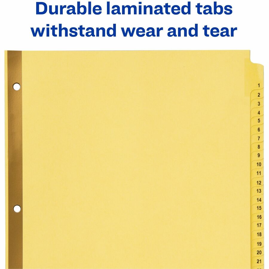 Avery® Laminated Dividers - Gold Reinforced - 31 x Divider(s) - Printed Tab(s) - Digit - 1-31 - 31 Tab(s)/Set - 1 Set