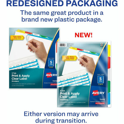 Avery® Index Maker Index Divider - 25 x Divider(s) - 5 Tab(s) - 5 - 5 Tab(s)/Set - 8.5" Divider Width x 11" Divider Leng