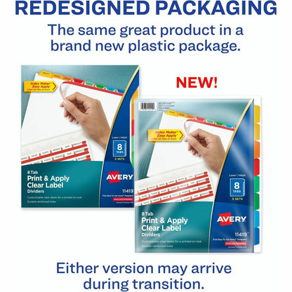 Avery® Index Maker Index Divider - 40 x Divider(s) - 8 Tab(s) - 8 - 8 Tab(s)/Set - 8.5" Divider Width x 11" Divider Leng