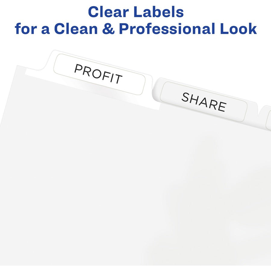 Avery® Print & Apply Clear Label Dividers - Index Maker Easy Peel Printable Labels - 5 x Divider(s) - Blank Tab(s) - 5 T