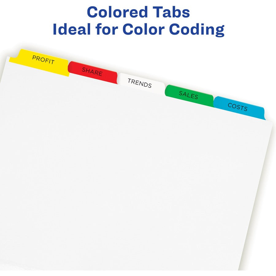Avery® Index Maker Index Divider - 125 x Divider(s) - 5 - 5 Tab(s)/Set - 8.5" Divider Width x 11" Divider Length - 3 Hol