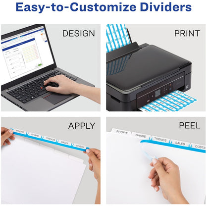 Avery® Index Maker Index Divider - 5 x Divider(s) - 5 - 5 Tab(s)/Set - 9.3" Divider Width x 11.25" Divider Length - 3 Ho
