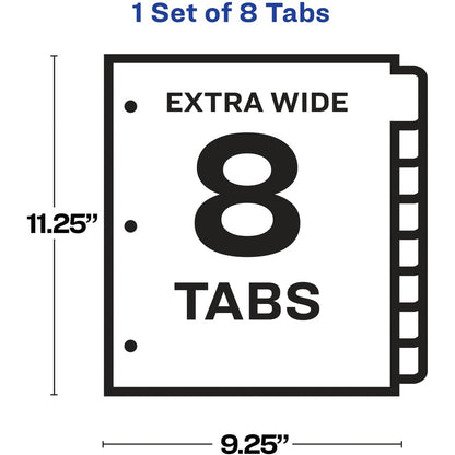 Avery® Index Maker Index Divider - 8 x Divider(s) - 8 - 8 Tab(s)/Set - 9.3" Divider Width x 11.25" Divider Length - 3 Ho