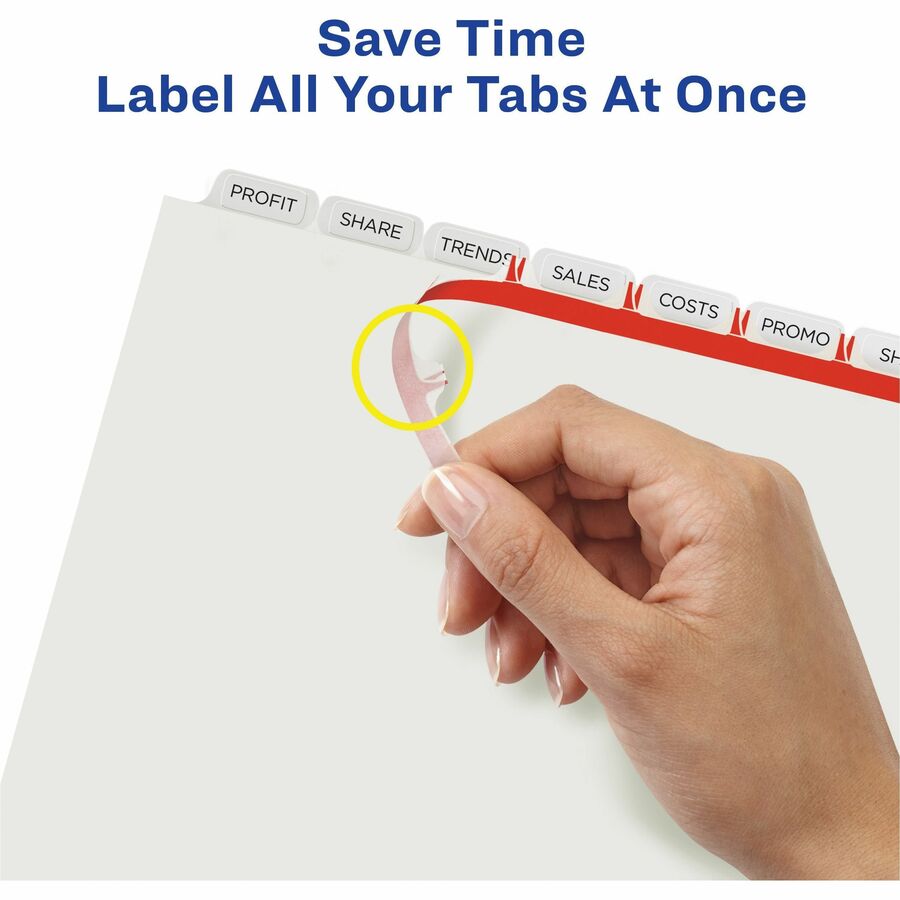 Avery® Index Maker Index Divider - 40 x Divider(s) - 8 Print-on Tab(s) - 8 - 8 Tab(s)/Set - 9.3" Divider Width x 11.25" 