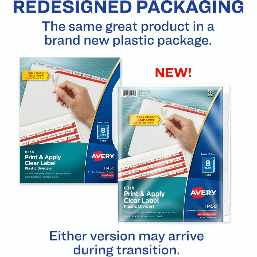 Avery® Index Maker Index Divider - 8 x Divider(s) - Print-on Tab(s) - 8 - 8 Tab(s)/Set - 8.5" Divider Width x 11" Divide