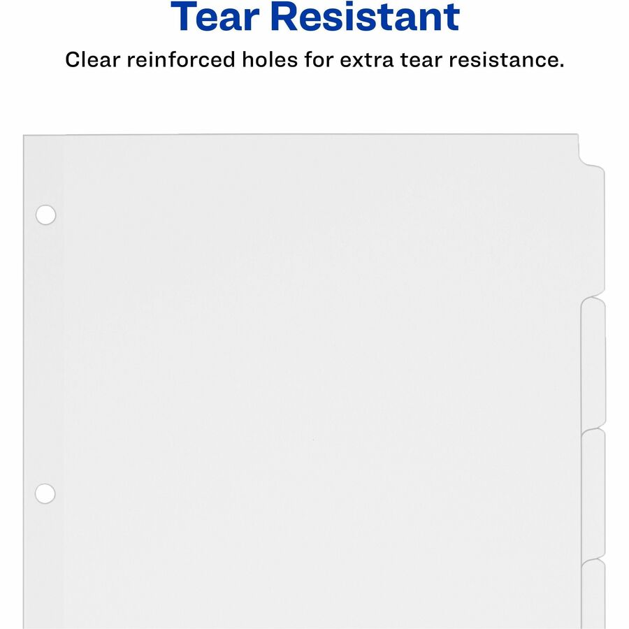 Avery® Plain Tab Write-On Dividers - 5 x Divider(s) - 5 Tab(s)/Set - 8.5" Divider Width x 11" Divider Length - Letter - 