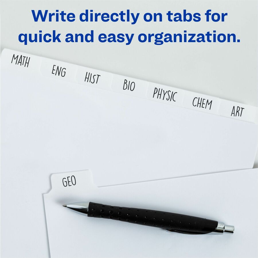 Avery® Plain Tab Write-On Dividers - 5 x Divider(s) - 5 Tab(s)/Set - 8.5" Divider Width x 11" Divider Length - Letter - 
