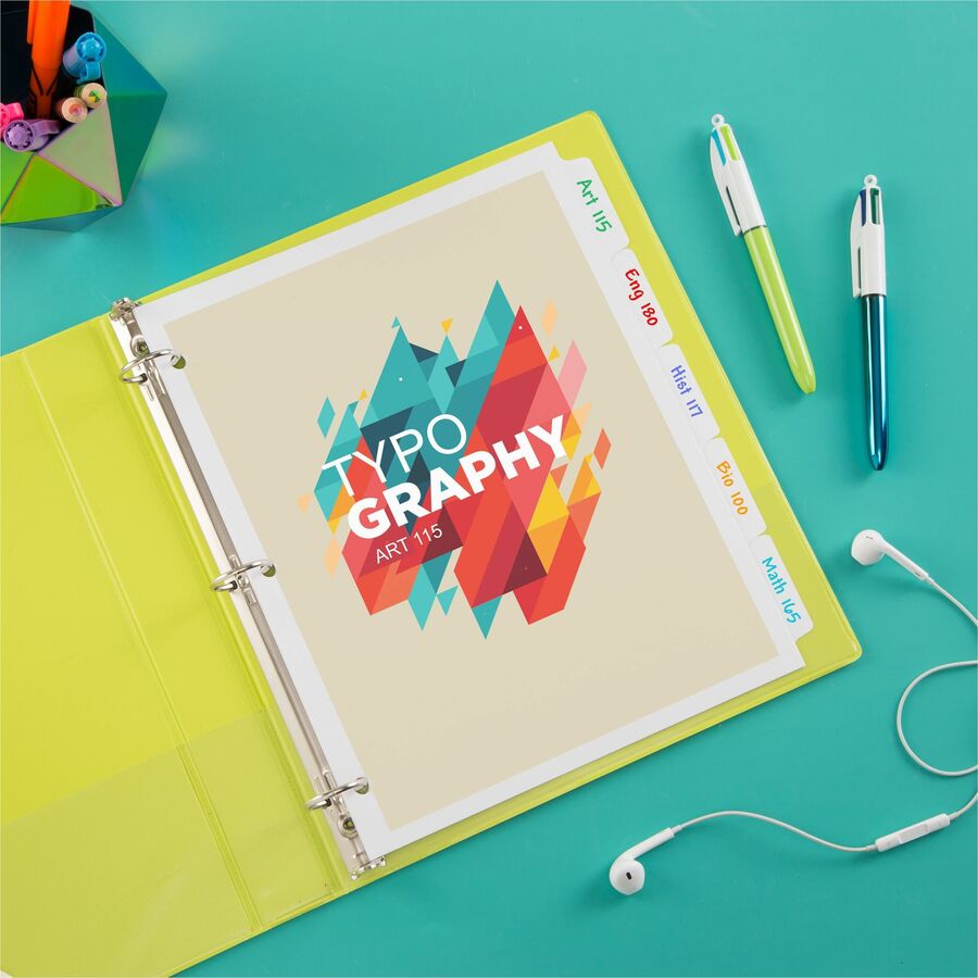 Avery® Plain Tab Write-On Dividers - 5 x Divider(s) - 5 Tab(s)/Set - 8.5" Divider Width x 11" Divider Length - Letter - 