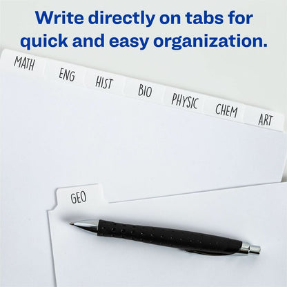 Avery® Plain Tab Write-On Dividers - 8 x Divider(s) - 8 Tab(s)/Set - 8.5" Divider Width x 11" Divider Length - Letter - 