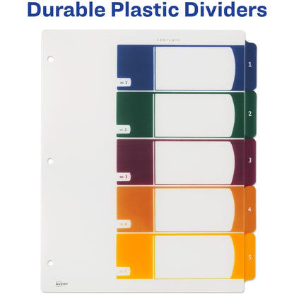Avery® Ready Index Customizable TOC Binder Dividers - 5 x Divider(s) - 1-5 - 5 Tab(s)/Set - 8.5" Divider Width x 11" Div