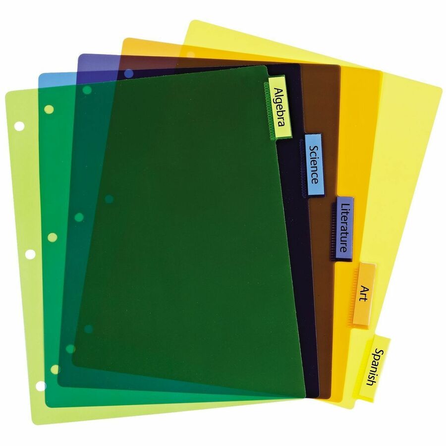 Avery Big Tab Insertable Plastic Dividers - 5 x Divider(s) - 5 Tab(s) - 5 - 5 Tab(s)/Set - 9.3" Divider Width x 11.12" D