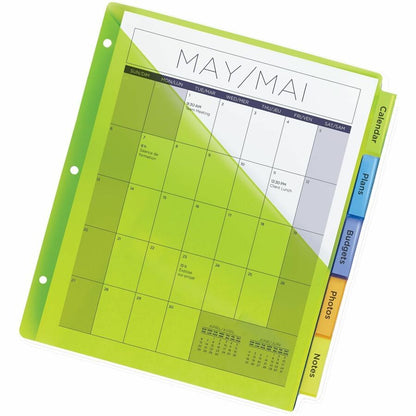 Avery Big Tab Insertable Plastic Dividers with Pockets - 5 x Divider(s) - 5 Tab(s) - 5 - 5 Tab(s)/Set - 1 Set