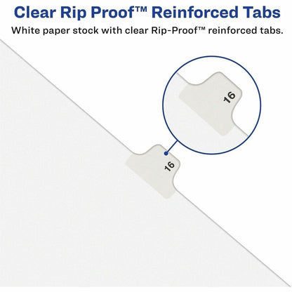 Avery® Individual Legal Exhibit Dividers - Avery Style - Unpunched - 25 x Divider(s) - 25 Printed Tab(s) - Digit - 1 - 1
