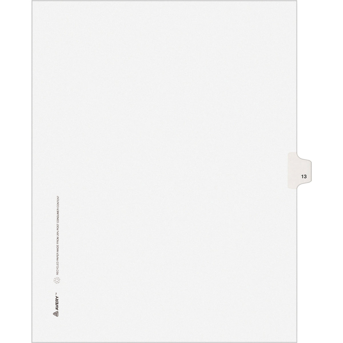 Avery® Individual Legal Exhibit Dividers - Avery Style - Unpunched - 25 x Divider(s) - 25 Printed Tab(s) - Digit - 13 - 