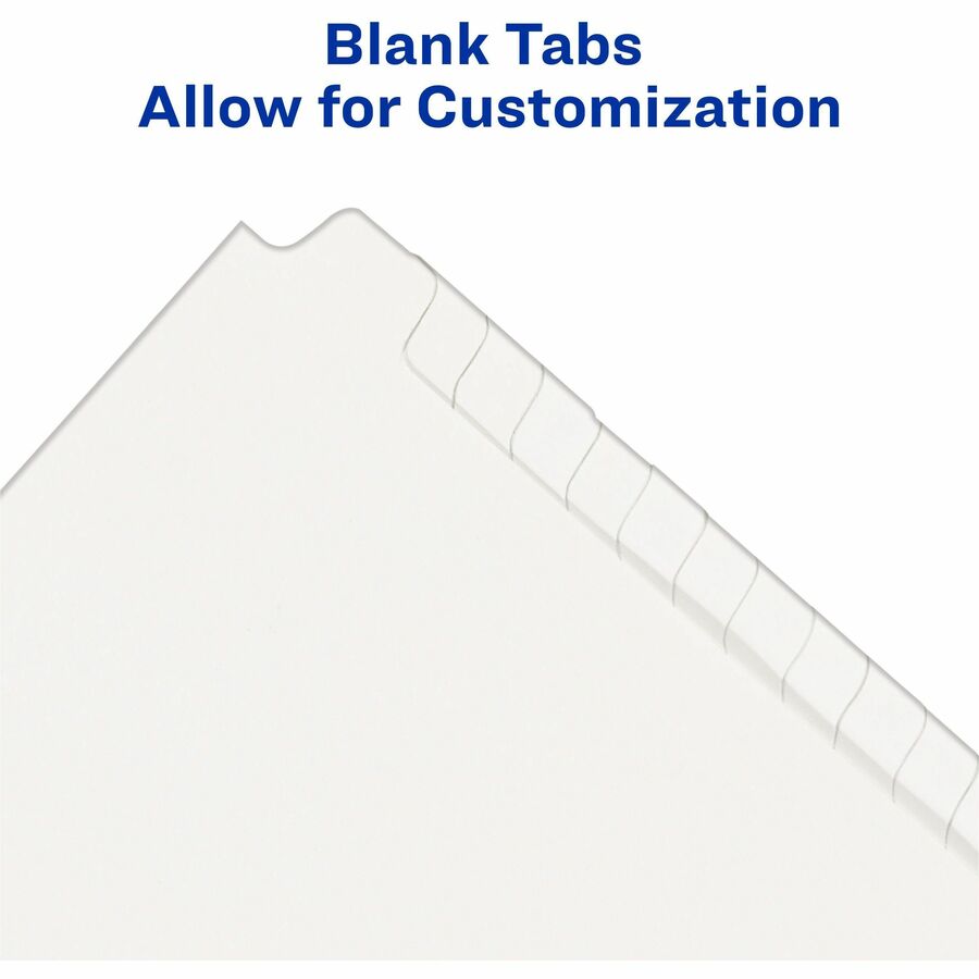 Avery® Standard Collated Legal Dividers - 1 x Divider(s) - Blank Side Tab(s) - 25 Tab(s)/Set - 8.5" Divider Width x 11" 