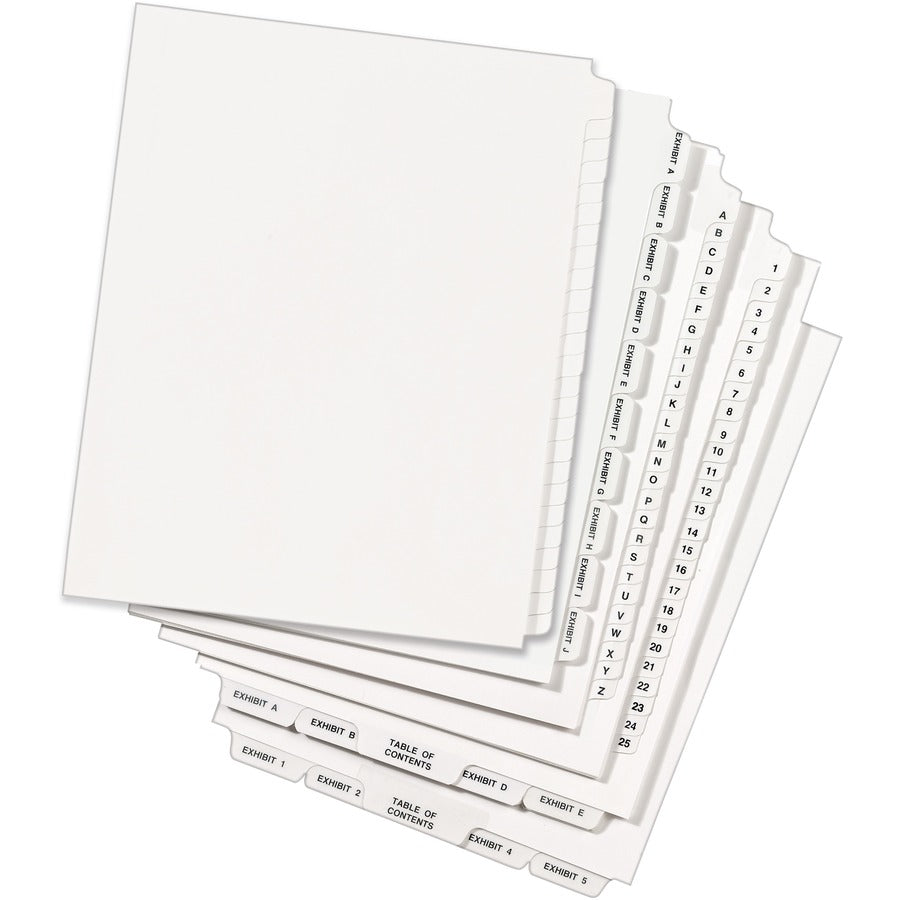 Avery® Standard Collated Legal Dividers - 1 x Divider(s) - Blank Side Tab(s) - 25 Tab(s)/Set - 8.5" Divider Width x 11" 