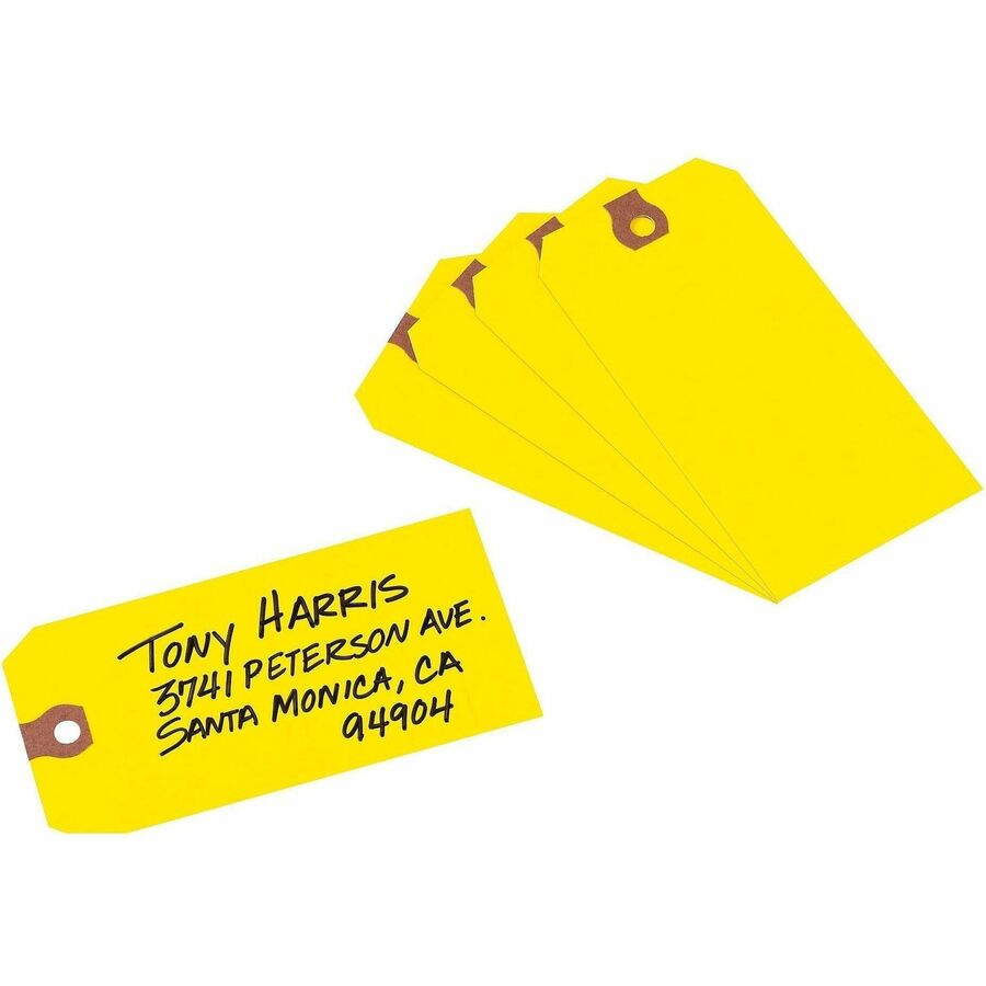 Avery® Unstrung Shipping Tags, 11.5 pt. Stock, 4-3/4" x 2-3/8" , 1,000 Yellow Hang Tags - 4.75" Length x 2.37" Width - R