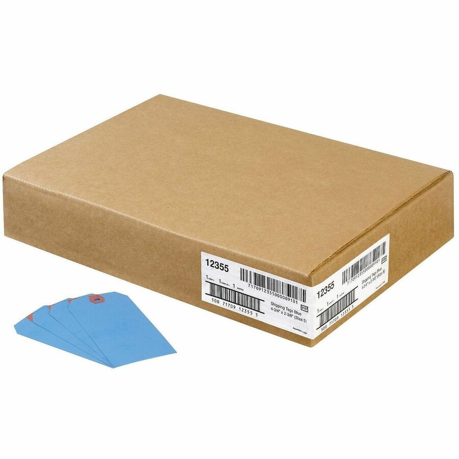 Avery® Unstrung Shipping Tags, 11.5 pt. Stock, 4-3/4" x 2-3/8" , 1,000 Blue Hang Tags - 4.75" Length x 2.37" Width - Rec